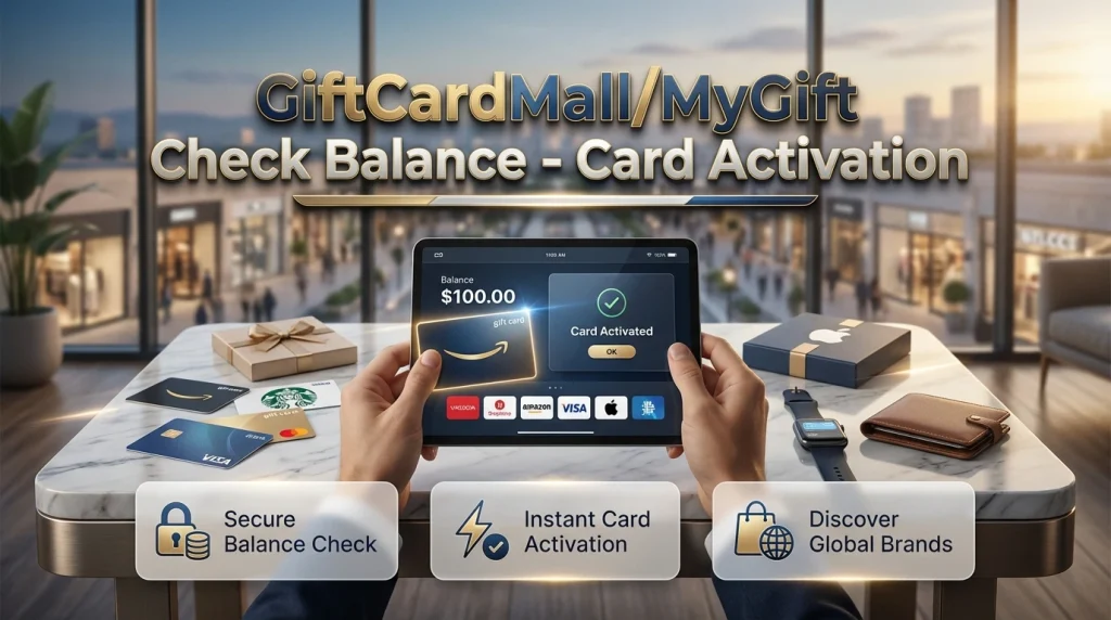 GiftCardMall/MyGift portal for Check Balance and Card Activation of prepaid Visa gift cards